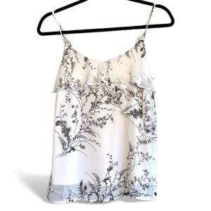 MAURICES black & white ruffle neck Cami XS Adjustable straps Feminine Whimsigoth